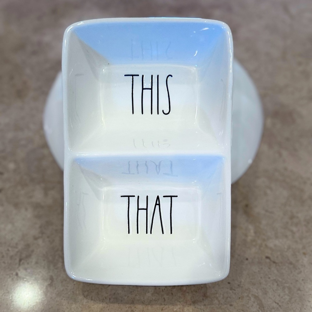 Rae Dunn White Ceramic Divided Dish